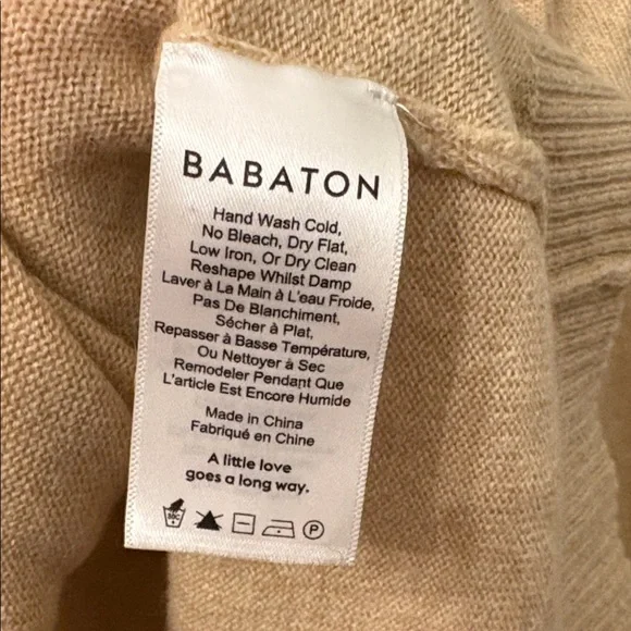 Aritzia wool cashmere blend tan sweater Babaton - Picture 5 of 11
